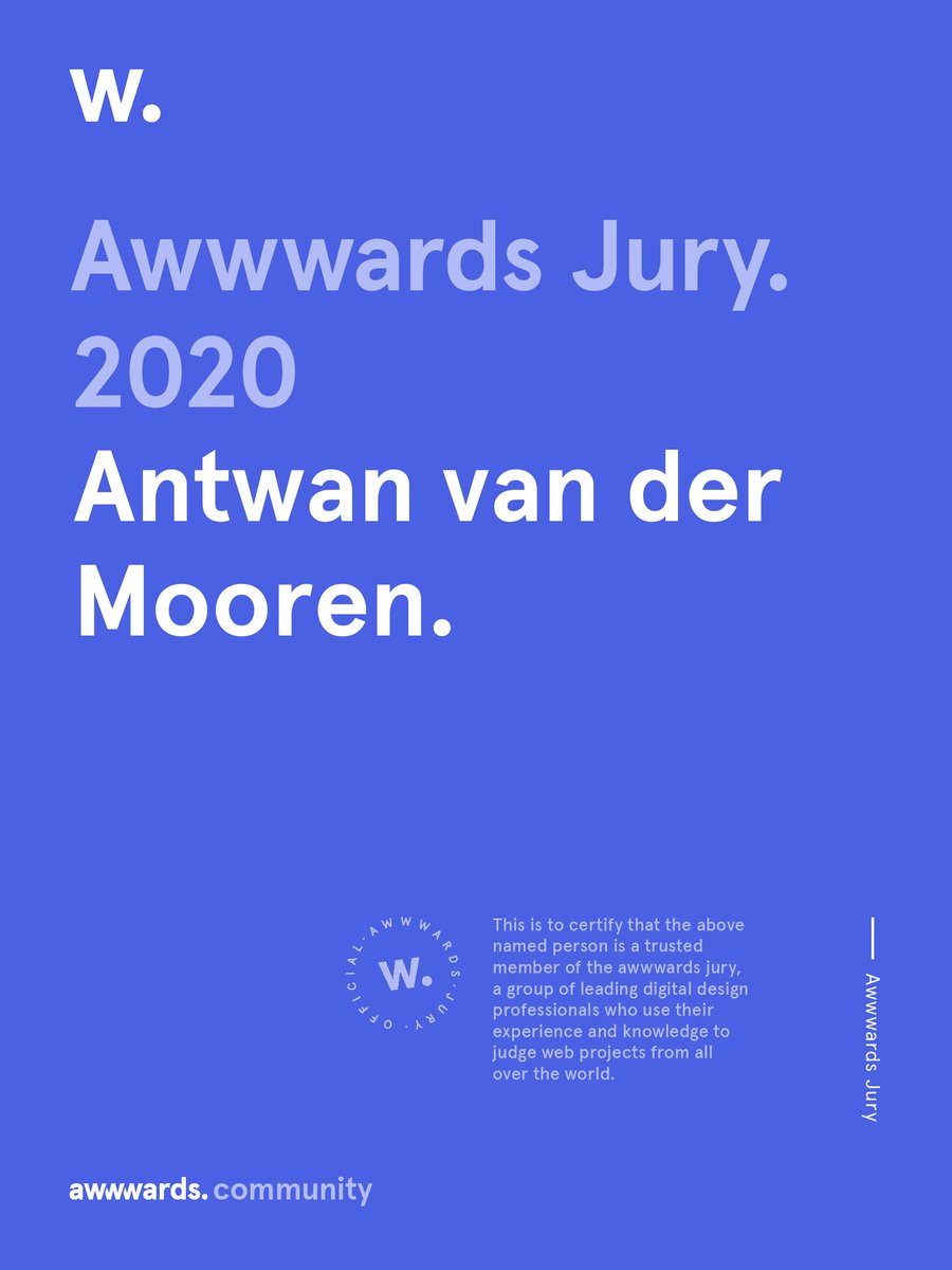 Already my fourth year in a row, always a privilege to judge the best websites our there 👏👏👏👏 #awwwards2020
