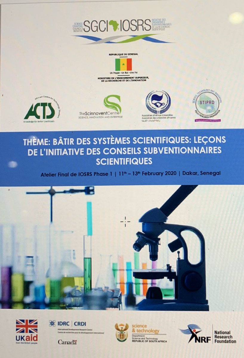 atpsnetwork's tweet photo. Day 1 of the #SGCIPhase1 close-up workshop in Dakar, Senegal.
Follow discussions on #BuildingScienceSystems #ResearchExcellence #AfricanScience @SGCIAfrica https://t.co/NMlTY9Szkd @ACTSNET @SGCIAfrica @NRF_News @IDRC_ESARO @UKaid @DrOzor @musila_felix1 https://t.co/laNfs79iJE