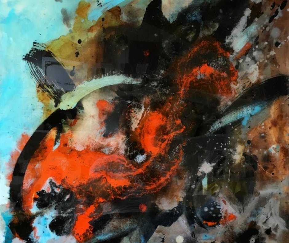 'Creation' by John Hobbs, London 2016🖌️. Register for London 2020 at coffeeartproject.com/register/london. #coffee #inspiration #tbt #art