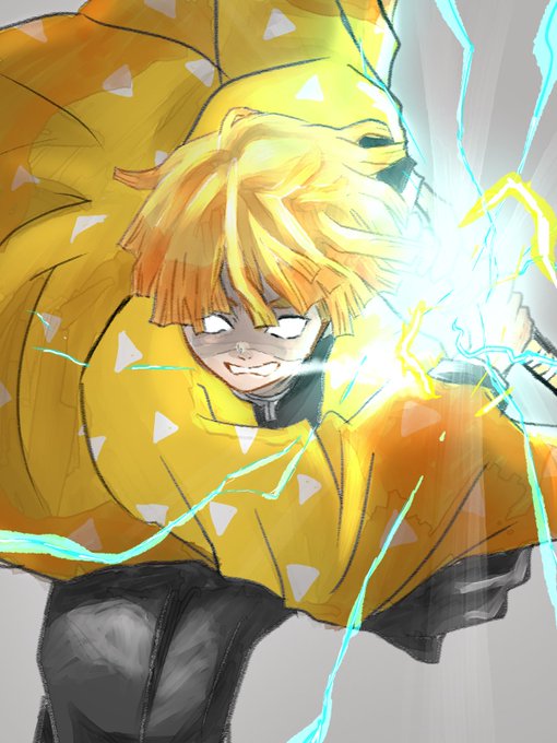 シスさんがTwitterに投稿した我妻善逸(鬼滅の刃)のイラスト。