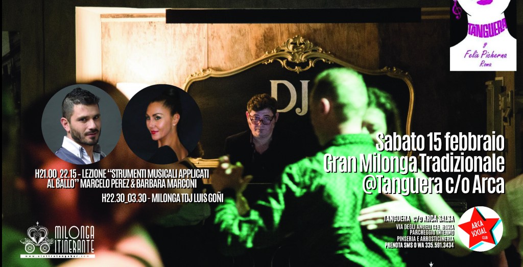 Sabato Gran Milonga Tradizionale <a href="/Tanguera/">tanguera</a>! Special Guests Marcelo Perez &amp; Barbara Marconi, TDj Luis Goñi elettrotangobar.com/roma-pinsa-tan…