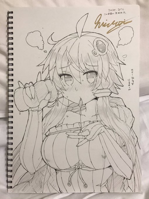 翡翠石 様(@hisui_spats )にスケブ描いていただきましたー!
これはえっちですね…! 肉感と表情といいシチュエーションといい、どこを切り取ってもえっちです!
そしてこの描き込みはすごいですね!線で描かれた塗りがとても綺麗です…!
この恥じらい感が可愛くてとても好きです! 