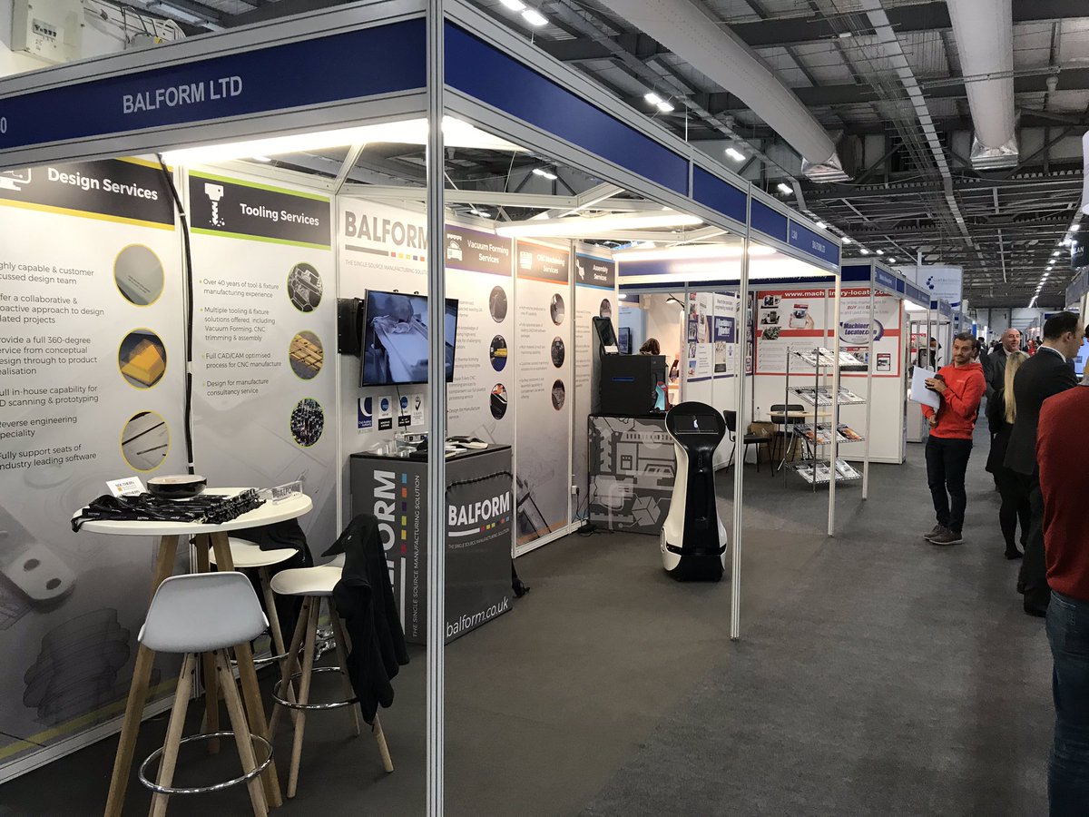BalformLtd's tweet photo. Stand L240 set up and open for visitors. Come down and say hi! Southern Manufacturing Show. #robot #engineering #3d #3dprint #3dprinting #3dscanning #robotics #southernmanufacturing #bo #botsandus https://t.co/RuXQ3r1bnn