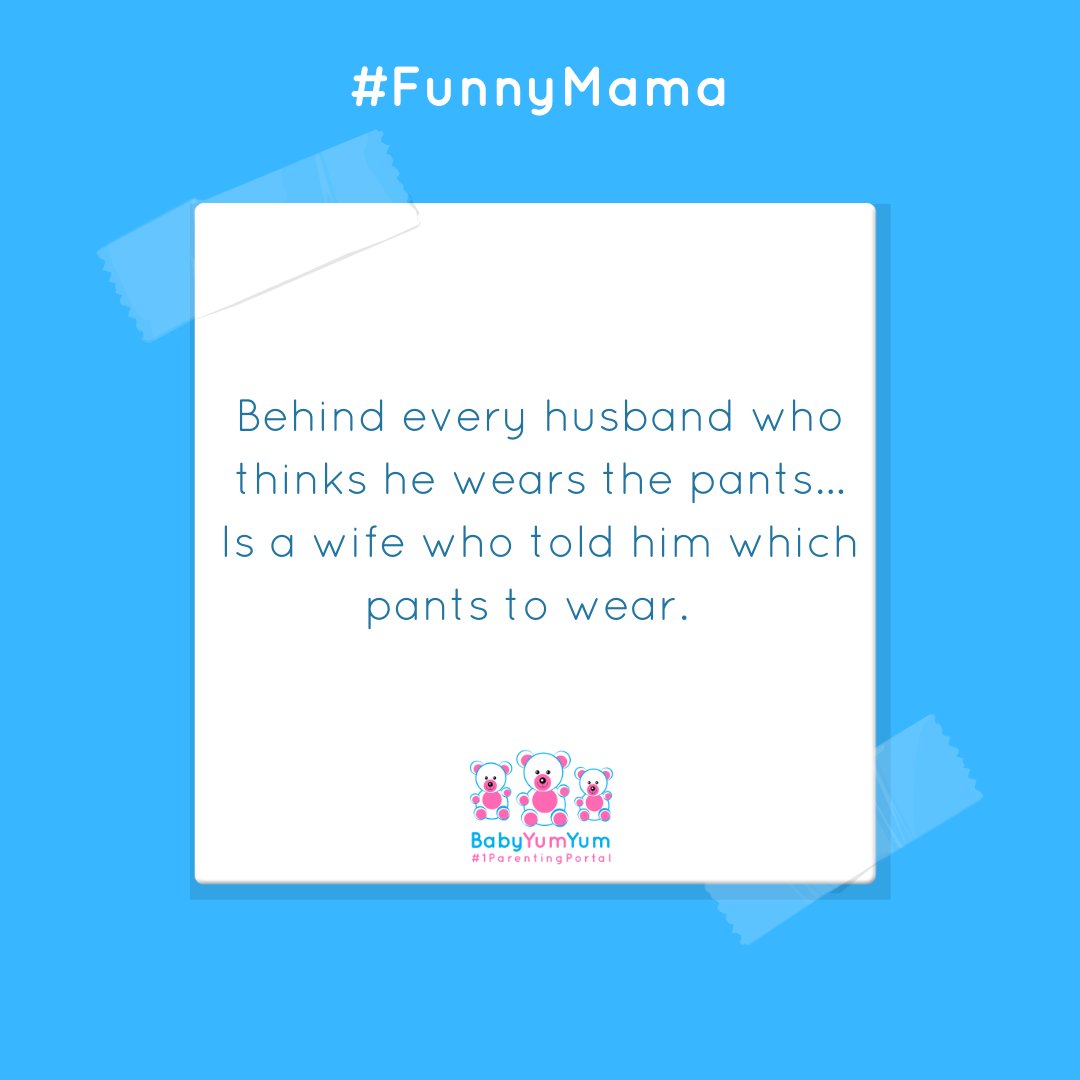 Do you wear the pants?🧐
.
.
.

#Wife #EmpoweredMommy #SenseOfHumour #MyKids #ParentHumour 
#FunnyMommy #Household #Husband #FunnyMommy #FunnyMoms 
#1ParentingPortal #SharingIsCaring #BabyYumYum #Kids