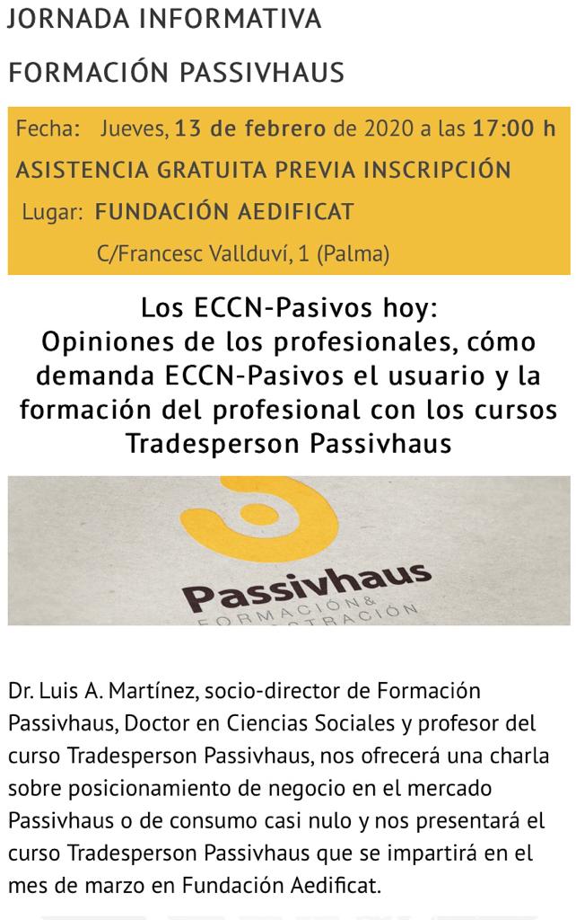 Jornada informativa <a href="/Fund_Aedificat/">Fundación Aedificat</a> AEDIFICAT , asistencia gratuita previa inscripción en el siguiente enlace: fundacionaedificat.org…/…/en-programaci%C3%B3n/