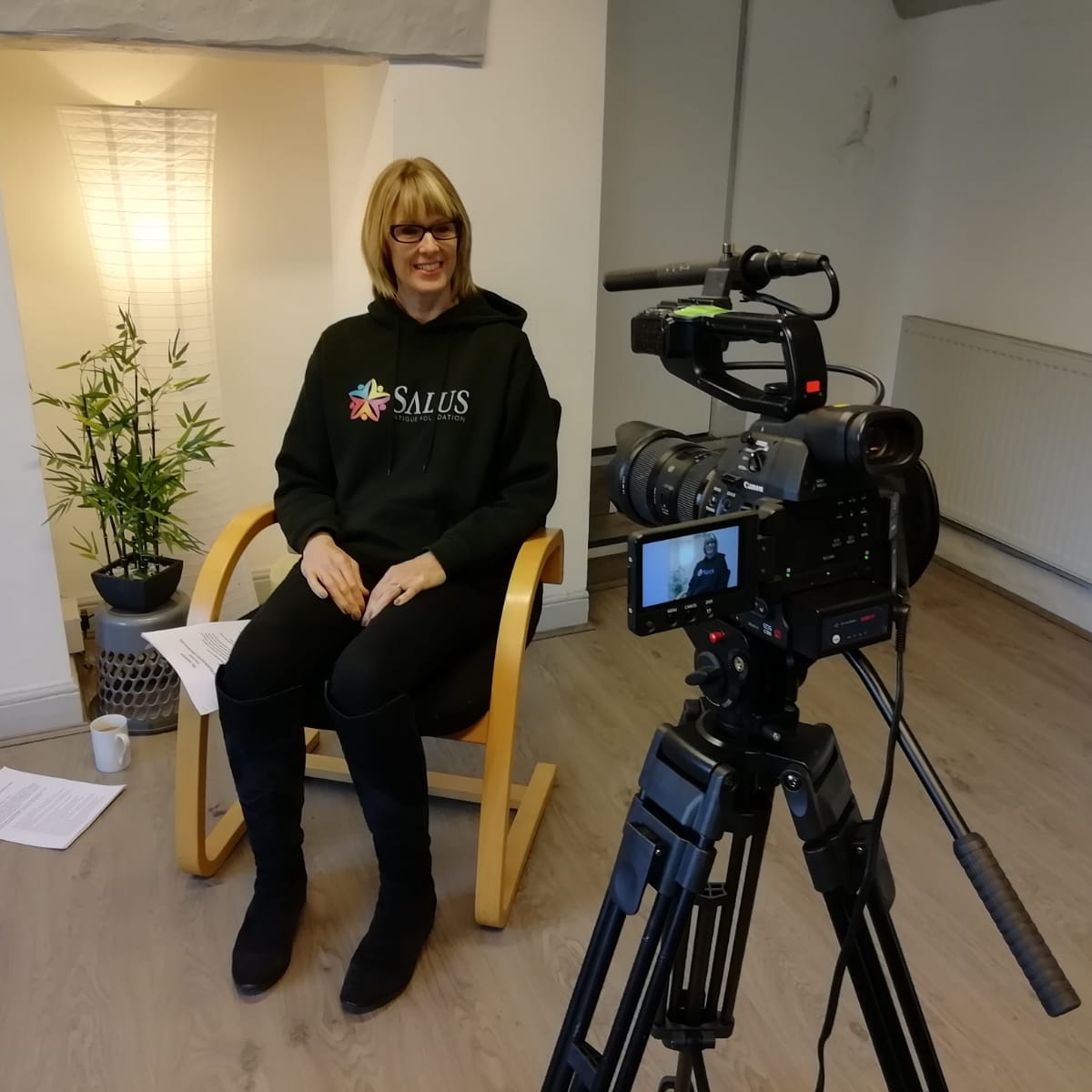 Salus101's tweet photo. Filming some new videos for our Fatigue Wellbeing Hub with the lovely guys from @hellobvu today. Look our for new content to add to our fantastic #fatigueonline support: https://t.co/4CUVWWAyWE
#fatigue #fatiguesupport #tuesdayMotivation #TuesdayThoughts #charityorganization https://t.co/8CYGypgbEV