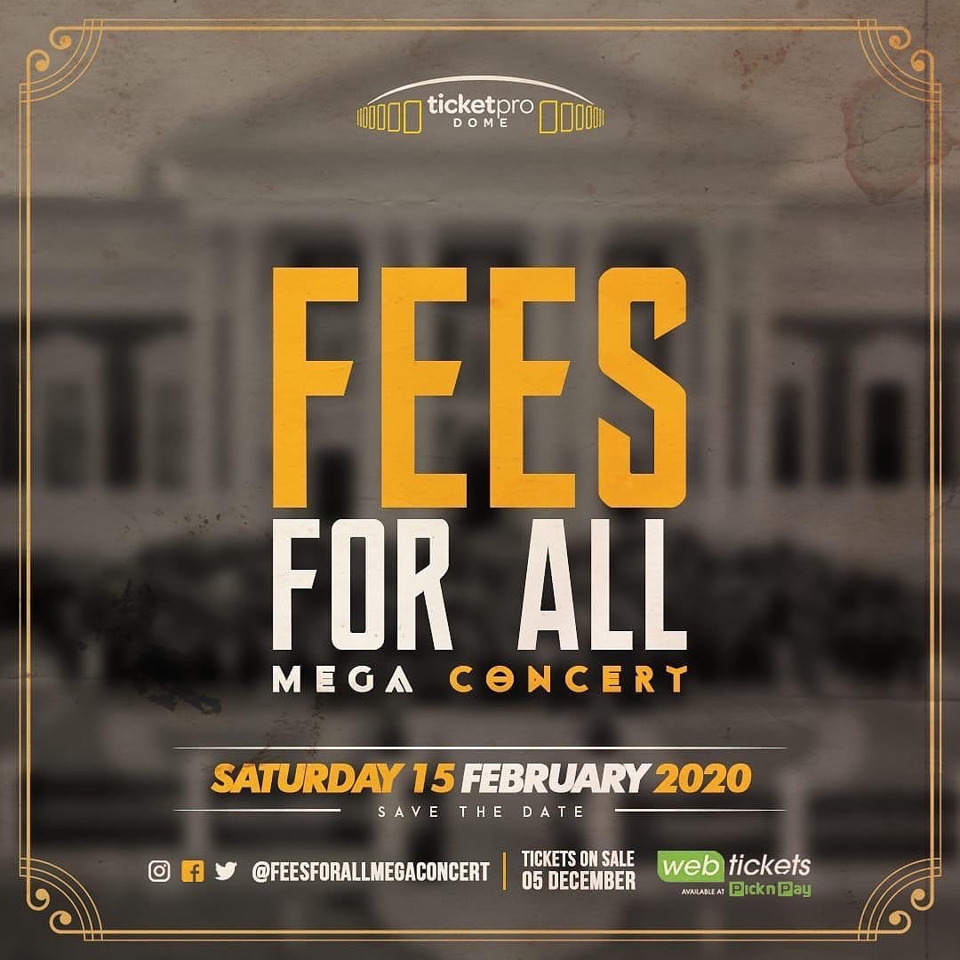 PhilMphela's tweet photo. UPDATE: #feesforallmegaconcert has been postponed to later in the year, according to @akaworldwide on his twitter account
No formal statement on why yet.
I will keep you guys updated as I get more info https://t.co/gOX4FyRMCk
