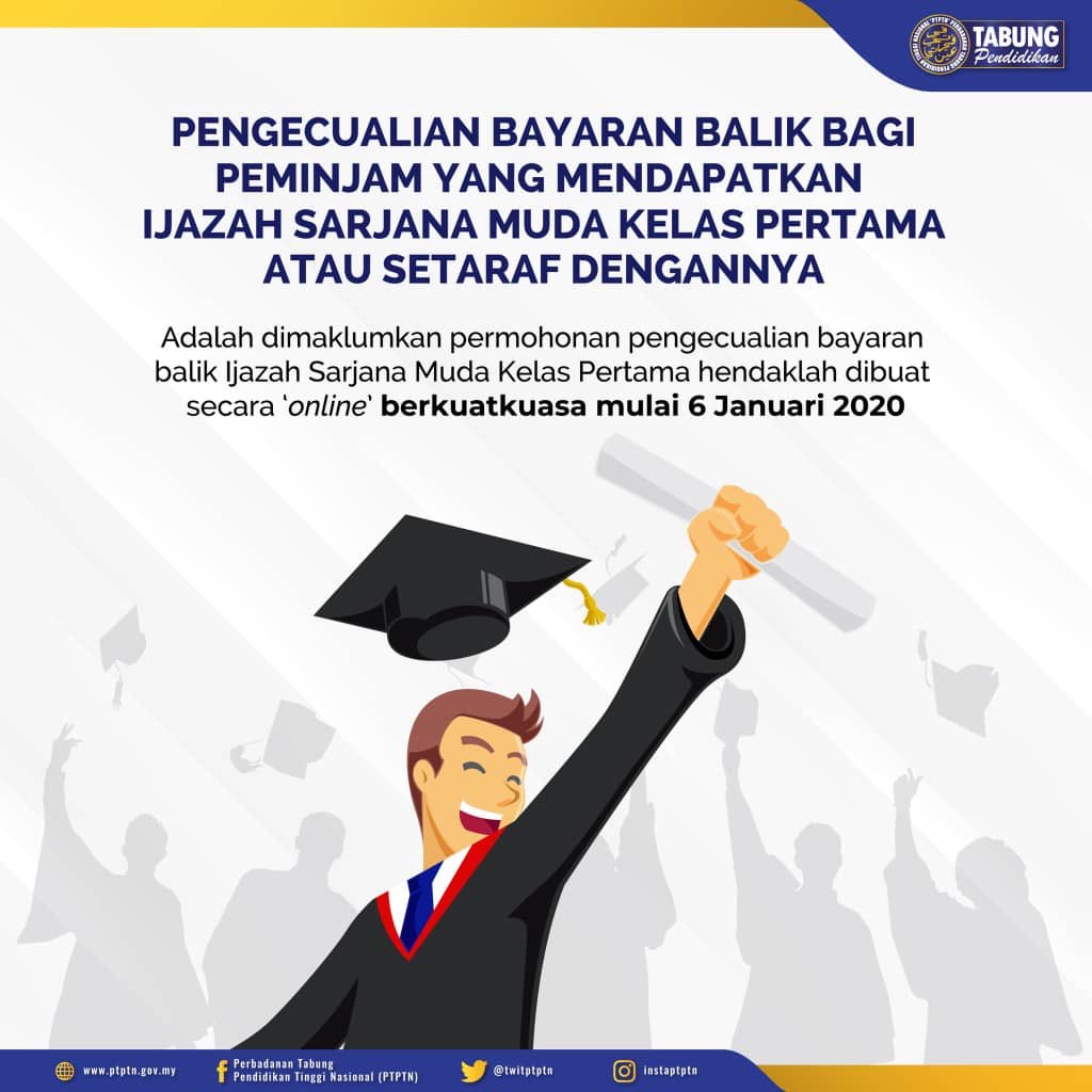 Uzivatel Mpp Ukmkl Na Twitteru Assalamualaikum Dan Hi Berikut Merupakan Berita Baik Buat Peminjam Ptptn Yang Berjaya Menjadi Pemegang Ijazah Sarjana Muda Kelas Pertama Sekian Mpp Ukmkl Kesatuan Mahasiswa Universiti Kebangsaan Malaysia