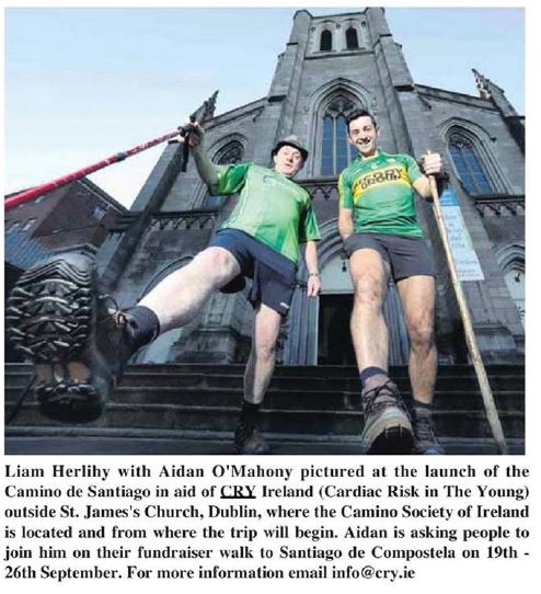 CRYIre's tweet photo. Thank you #ValeStar #MallowStar who've shared our story & confirmation that our #Ambassador @GmailMahony will head the #2020 Camino for CRY with our Liam Herlihy #Monagea
More at https://t.co/Knf4vLjVPb
#CharityTuesday #Fundraiser #SantiagoBound👣 https://t.co/9id8Me4iVy