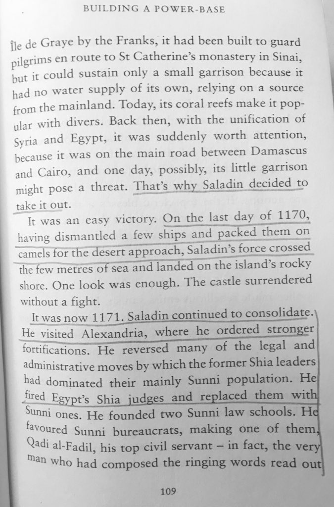 “By 1171, Saladin had consolidated and built a strong political and military base. He changed many Shia bureaucrats with Sunnis and also appointed his brothers and family members on key appointments.” #SaladinBiography authored by John Man  #100books2020  #bookscache