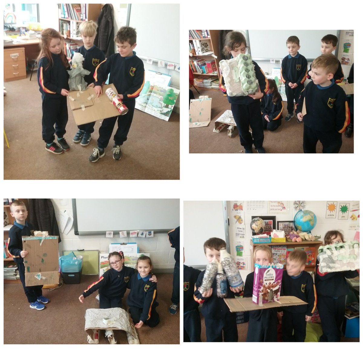 Teach_Mitchell's tweet photo. After planning and constructing, we presented our homes to the class. We had to explain how it worked, what was most difficult to do and answer other questions from the audience. #orallanguage #art #construction https://t.co/3Ontua9F47