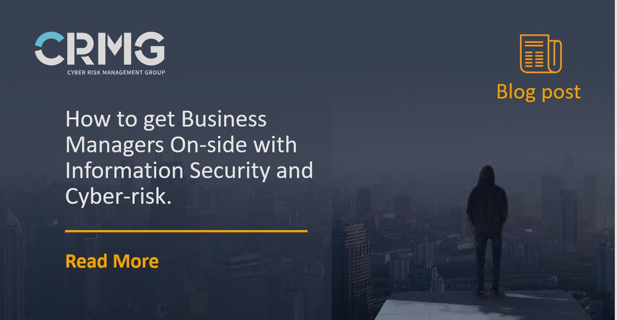 ConsultingCrmg's tweet image. How to get business managers on-side with information security and cyber-risk. 

Read here: bit.ly/2w8ZPMD

#CRMGBlog #InformationSecurity #CyberRisk