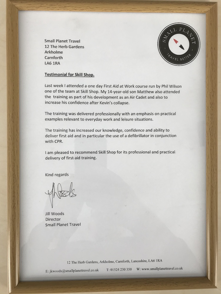 IJJA_UK's tweet photo. Awesome feedback from Jill Woods from Small Planet Travel. Well done Phillip Wilson (@TrainingWizzard). Just goes to show you never know when these life-saving skills will come in handy.

https://t.co/RYlaEJUh3R - Training Tomorrow's Heroes

#firstaidtraining https://t.co/eUDtg4gHh7