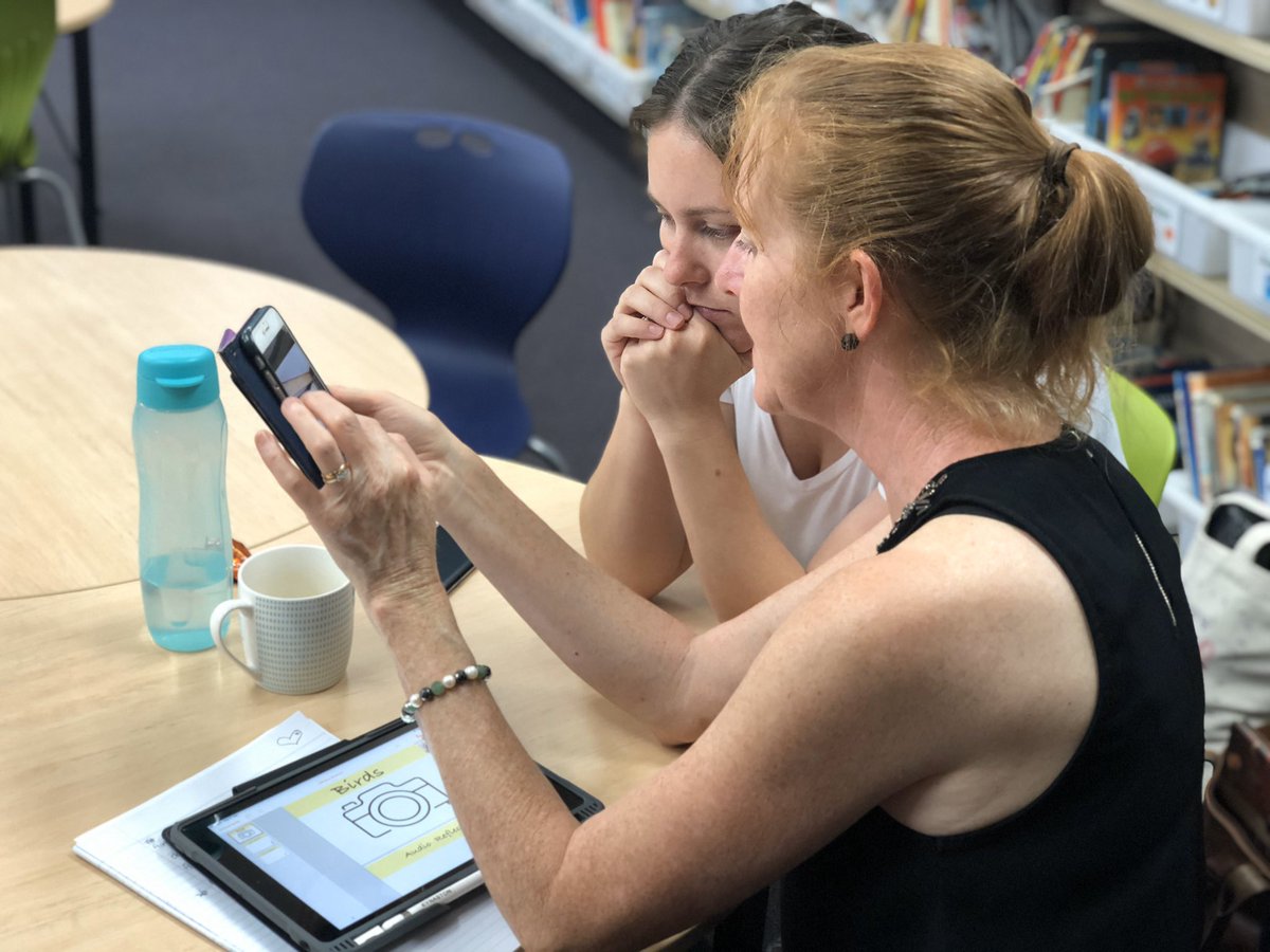 AugLearning's tweet photo. Spent my day with my tribespeople at Mawarra PS planning for a great term of iPad PL across stage 2. I was then privileged to run an after school session on creating Pages templates for student journaling. Best job on planet earth. Thanks @beachie71 for investing in authentic PL. https://t.co/feWCb5FHgN