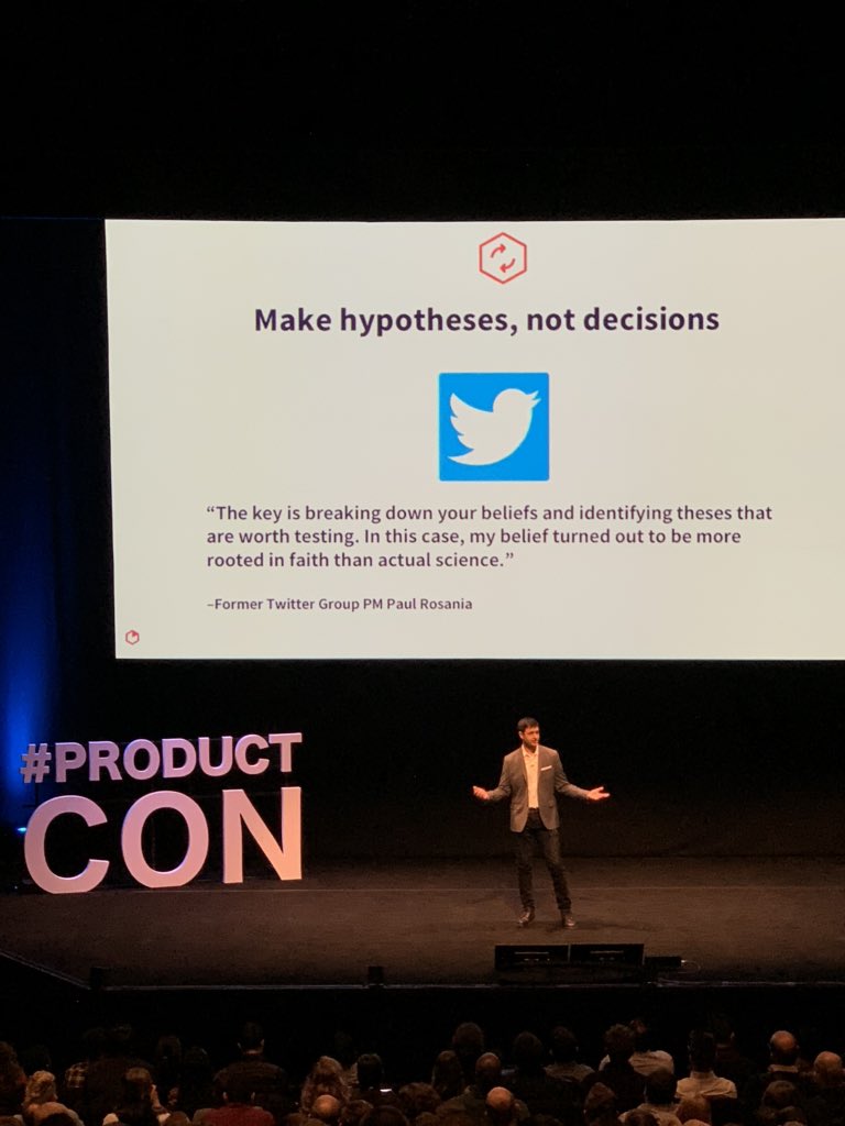 Hiia's tweet photo. Make hypotheses, not decisions @ravisparikh from @heap #prodmgmt #productdesign #productcon https://t.co/MipPCLpqrw