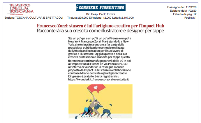 IHFirenze's tweet photo. Su @corrierefirenze e @rep_firenze l'appuntamento di stasera con gli artigiani creativi: #Wunderkit. Ospite l'illustratore Francesco Zorzi. Vi aspettiamo alle 19 nel salotto di Impact Hub #Firenze. Segui il live tweeting per scoprire i 5 oggetti con cui l'artista si racconterà! https://t.co/XP9IdRDnAq