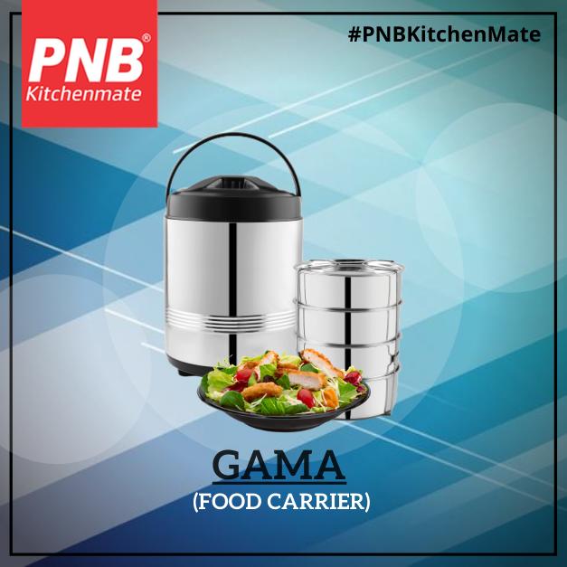 PNBKitchenmate's tweet photo. A perfect fit for your lunchtime! PNB Kitchenmate's Gama food carrier has stainless steel inner and outer body with PU foam insulation, suitable for indoor and outdoor travelling.
#PNBKitchenmate #stainlesssteel #kitchenware #kitchen #kitchendesign #kitchenutility #cookware https://t.co/FcQmmS2vQf