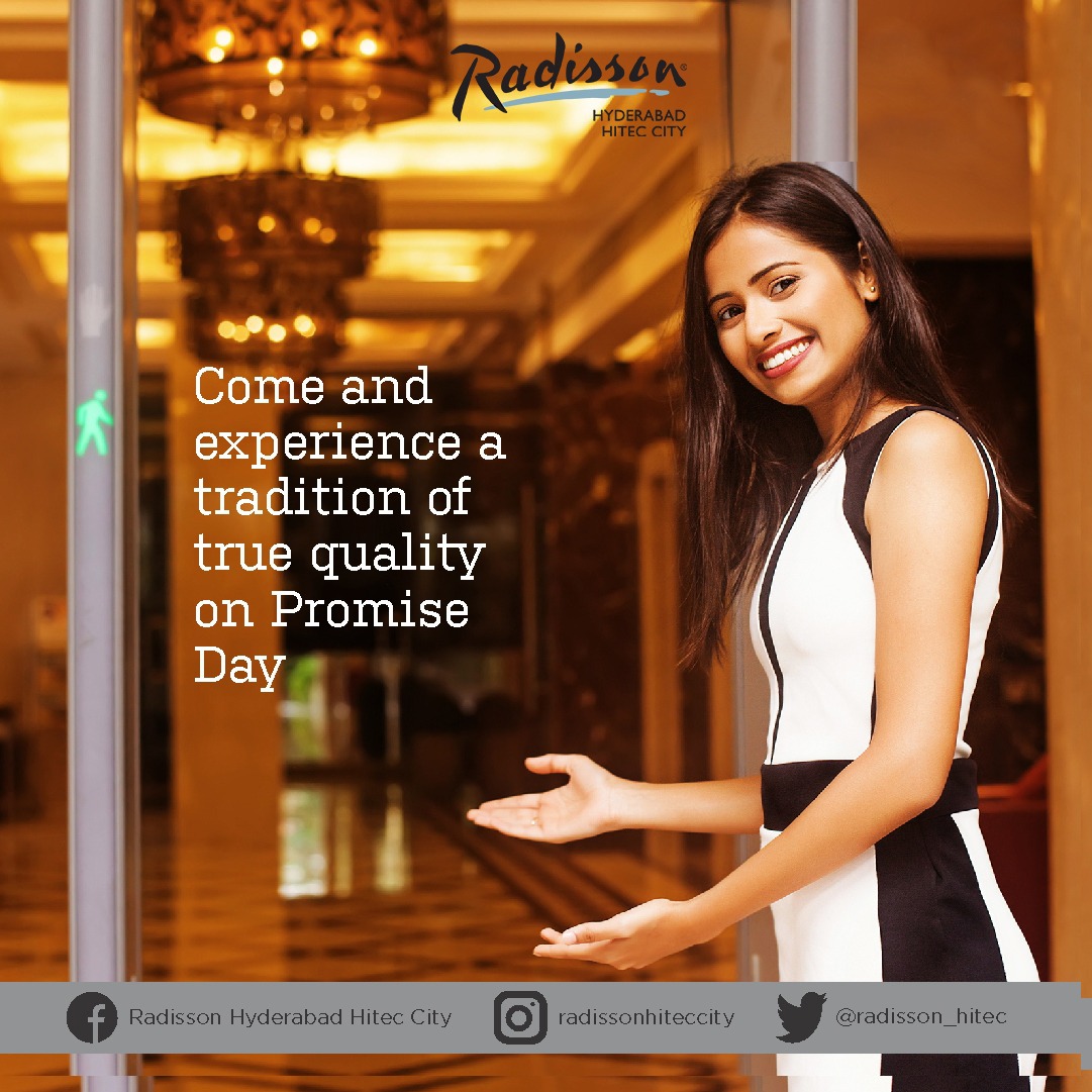 radisson_hitec's tweet photo. Promise me you will be with me forever.
@radisson_hitec wishes you a Happy Promise Day.
#ValentinesDaySpecial #Hyderabad #PromiseDay #ValentinesDay2020 https://t.co/VLnzxywbyx