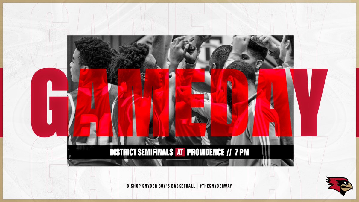 BJSHoops's tweet photo. Wake Up CardNation! It’s GameDay!

🏀District Semifinals
📍Providence
⏰7 PM
🆚Providence

@SnyderAthletics 
#TheSnyderWay https://t.co/bRLdwAOcnE