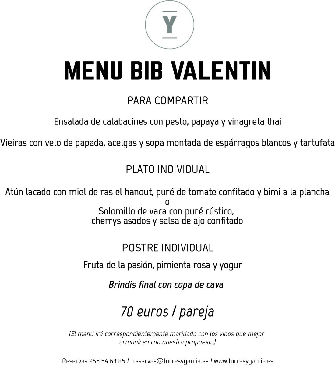 Sorprende a ese alguien especial con una cena en un #BibGourmand. Reserva ya tu mesa para celebrar #SanValentín con nosotros. torresygarcia.es/reservas/