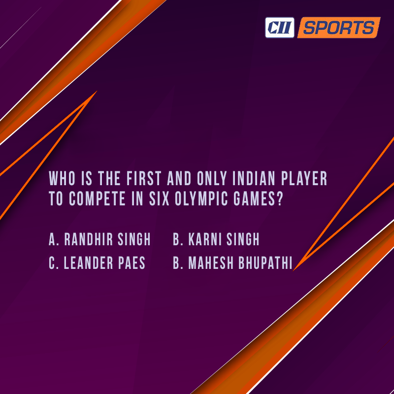 Sugnadevi4's tweet photo. @CIISports (C)๐Leander paes
#SportsQuiz #IndianSports #OlympicGames #CIISports #MakingIndiaPlay https://t.co/DlQ9hCj5PH