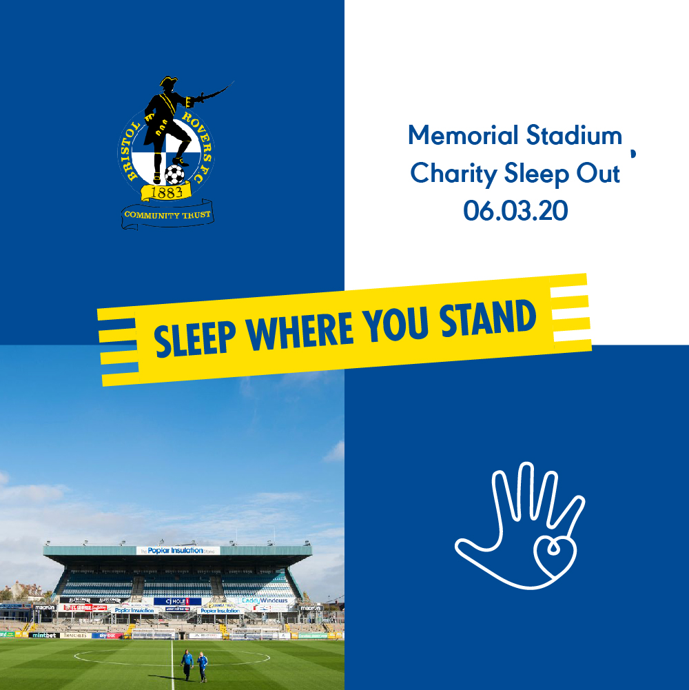 ⚽| #SleepWhereYouStand

"Rough sleeping is the most visible and unacceptable consequence of homelessness."

Help us to tackle homelessness in our City and join us for the very first Memorial Stadium Sleep Out!

Register today to take part ⬇
bristolroverscommunity.org.uk/memorial-stadi…