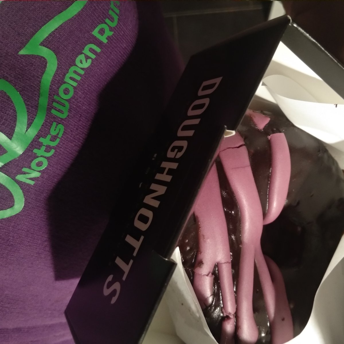 Golditobaldy's tweet image. @Doughnotts Look what my @Nottswr  running buddy brought back for me 💜