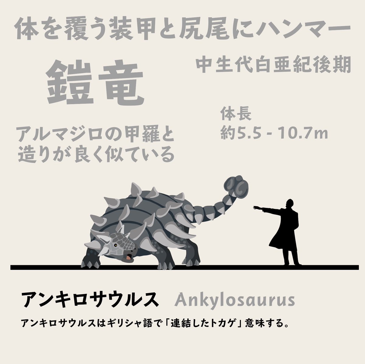 ケータ 恐竜イラスト グッズデザイン Sur Twitter No 033 アンキロサウルス インスタでリクエストがあった恐竜です リクエストがあるとなんか気合いが入りますな 装甲といい シッポのハンマーといいほんとかっこいいフォルムをお持ちの