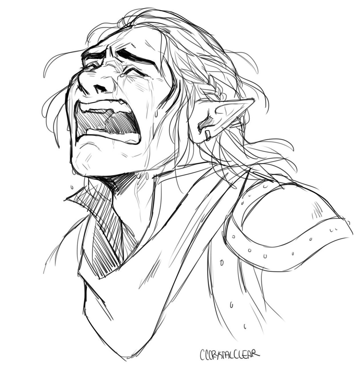 Drew this Zevran years ago as a quick sketch and it's still the best emotional picture I've done 