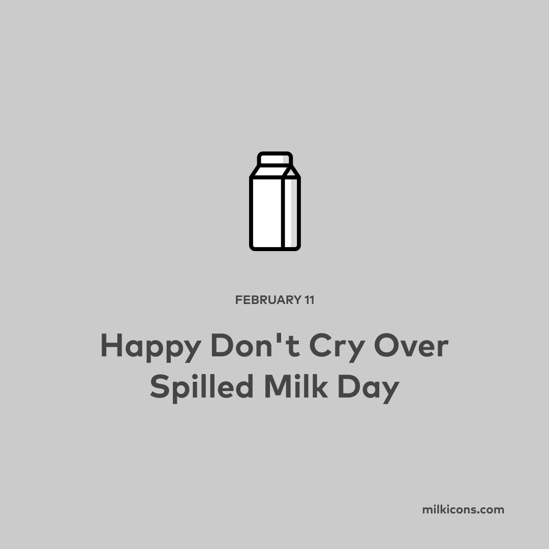startup_milk's tweet photo. Happy Don't Cry Over Spilled Milk Day

#DontCryOverSpilledMilkDay https://t.co/PnK8yY6YQG