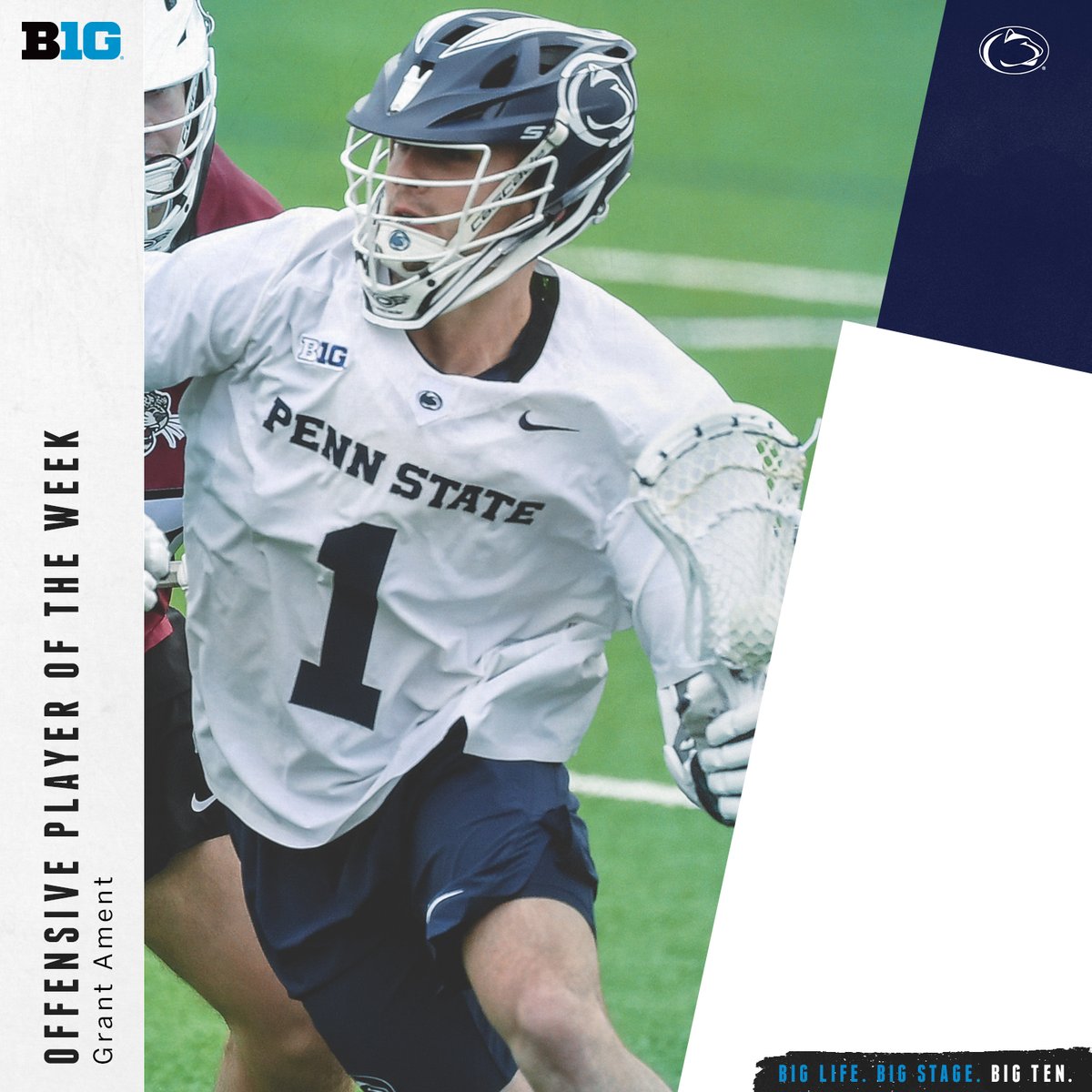 Big Ten Lacrosse (@b1glacrosse) on Twitter photo Grant Ament of <a href="/PennStateMLAX/">Penn State Menโs Lacrosse</a> is the #B1GLax Offensive Player of the Week. Grant Ament of <a href="/PennStateMLAX/">Penn State Menโs Lacrosse</a> is the #B1GLax Offensive Player of the Week.