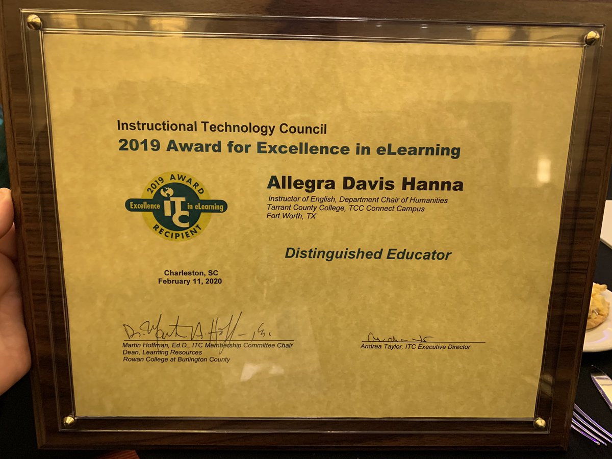 alwaysbteaching's tweet photo. I’m just lucky to work for a boss who works hard to recognize faculty. #itcelearning2020 https://t.co/o1ksLjTZE6