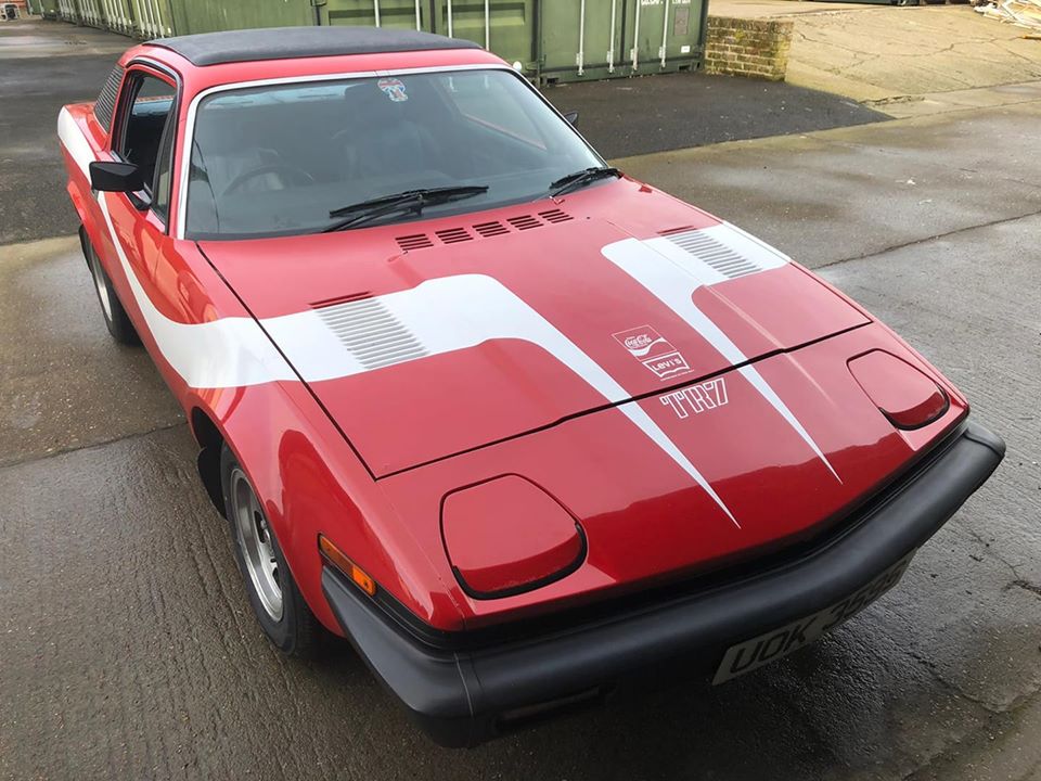 The original 'Coke TR7' has  now be purchased and joins the 'reasonable' collection - this was 1st rize in a 1978 Coke / Levi competition #tr7 #cocacola #triumph #levis  facebook.com/groups/1475896…