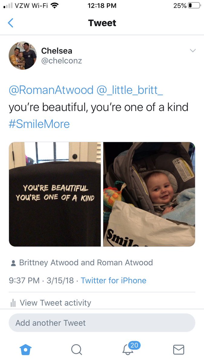 chelconz's tweet photo. Bought these onesies three years ago when I found out I was pregnant and didn’t know the gender! Got one for my boy and now my girl! #smilemore #smilemorefamily #smilemorebabies  @RomanAtwood @_little_britt_ https://t.co/yv34HEpPG7
