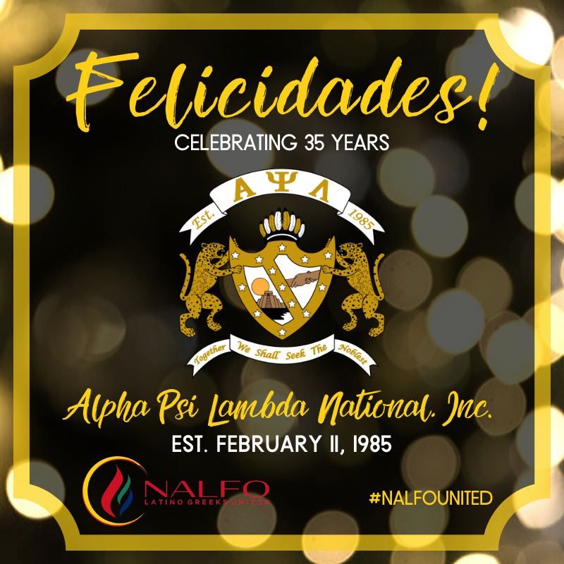OfficialNALFO's tweet photo. Happy Anniversary to all the members of Alpha Psi Lambda National, Inc., NALFO's only co-ed organization established at the Ohio State University 35 years ago today! 🎉🌴 #APsi35 #NALFOUnited #LatinoGreeksUnited #AlphaPsiLambda #ΑΨΛ https://t.co/AplpheEfsl