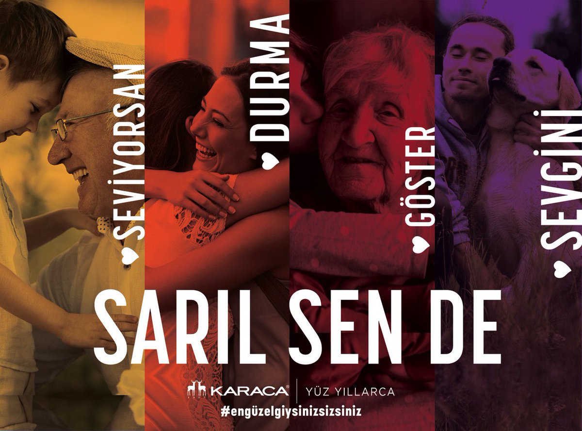 Sevmek güzel olsa da, sevgiyi gösterebilmektir esas olan.
Bahane bulmadan... Üşenmeden... Korkmadan. Umursamadan. Zaman mekan tanımadan.
Unutma, göster sevgini içinden geldiği an..Durma. Sarıl sen de. #EnGüzelGiysinizSizsiniz #KaracaYüzYıllarca #Karaca youtu.be/58cDEzvEQLU