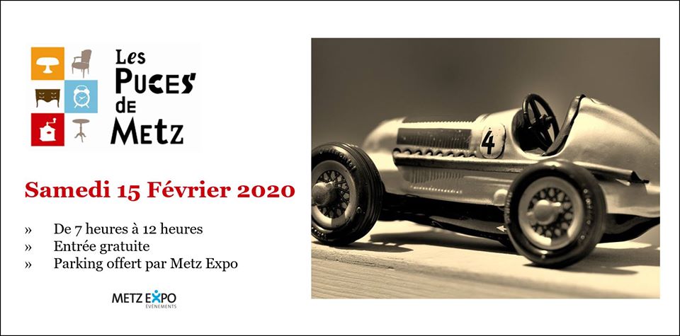 Retrouvez nous au Parc des Expositions de Metz Métropole le 15 février 2020 pour les Puces de Metz, le rendez-vous des amateurs de brocantes, antiquités et objets de collection.

#puces #pucesdemetz #metzexpo #metz #metzexpoevenements