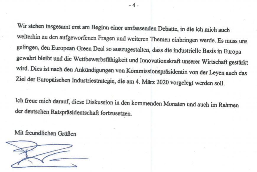 Dieser Brief von Altmeier zeigt‘s: Die Bundesregierung blockiert in der EU die strengere CO2-Grenzwerte für Autos. Diese sind für #Klimaziele &amp; Planungssicherheit für Autobauer wichtig. Deutschland darf kein Bremsklotz der Klimawende in Europa sein! sven-giegold.de/wp-content/upl…