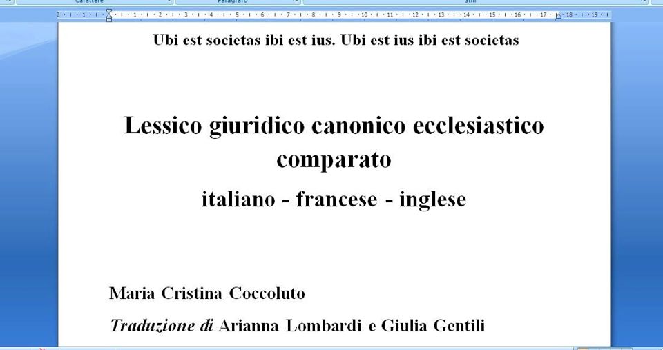 MaCriCocc's tweet photo. In una nuova avventura editoriale, ma stavolta non da sola. #Lessico #giuridico #canonico #ecclesiastico #comparato #italiano #francese #inglese #AriannaLombardi #GiuliaGentili https://t.co/RtTnkpubxZ