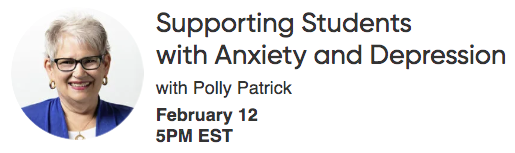 ModelSchoolsHMH's tweet photo. Supporting students with anxiety &amp; depression can be challenging. Join Polly Patrick tomorrow at 5PM EST for supportive and effective classroom strategies to empower struggling students. Register for this #FREE #FutureReady webinar now: https://t.co/bRuIkEgpV4 #LeaderEd https://t.co/WkfJf04HiZ