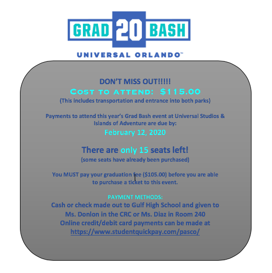 Tomorrow is the deadline! There are only 15 seats left! <a href="/gulfhighschool/">Gulf High School</a> <a href="/GulfHigh2020/">GHS2020</a> @GulfHighIB <a href="/gulfavid/">Gulf High School Avid</a>