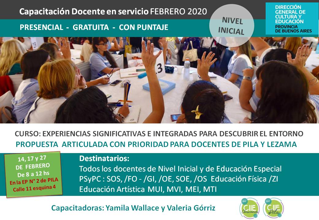 CIIEPila's tweet photo. Hay cupos!! Comienza el viernes 📝 Inscribite
Prioridad para docentes de Pila y Lezama https://t.co/1GGMPNWTmQ