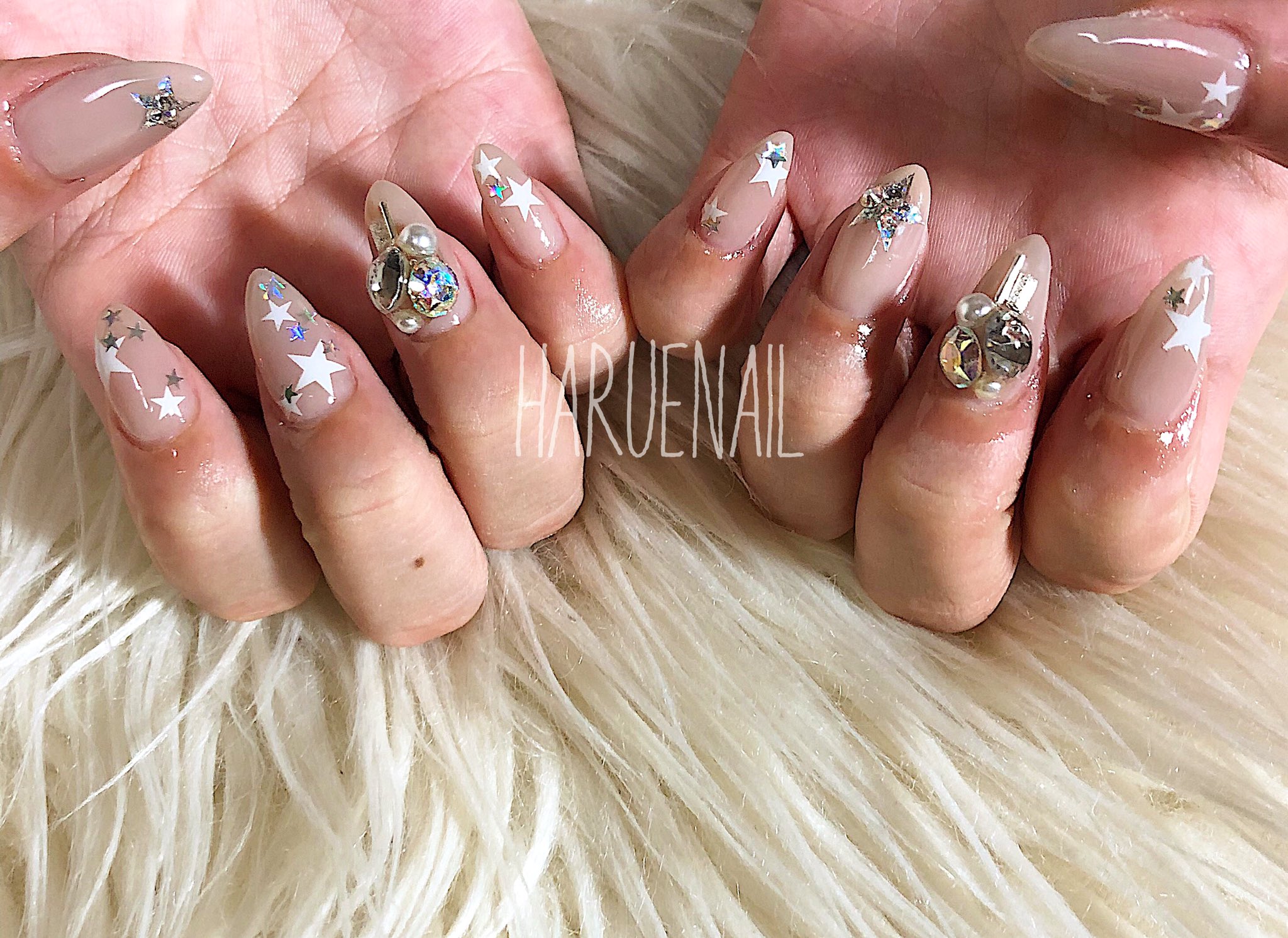 Harue ロングネイル スカルプネイル ネイルデザイン ジェルネイル ちぐはぐネイル クリアネイル 星ネイル ラメネイル Haruenail 岡山ネイル T Co Rzqofmr99n Twitter