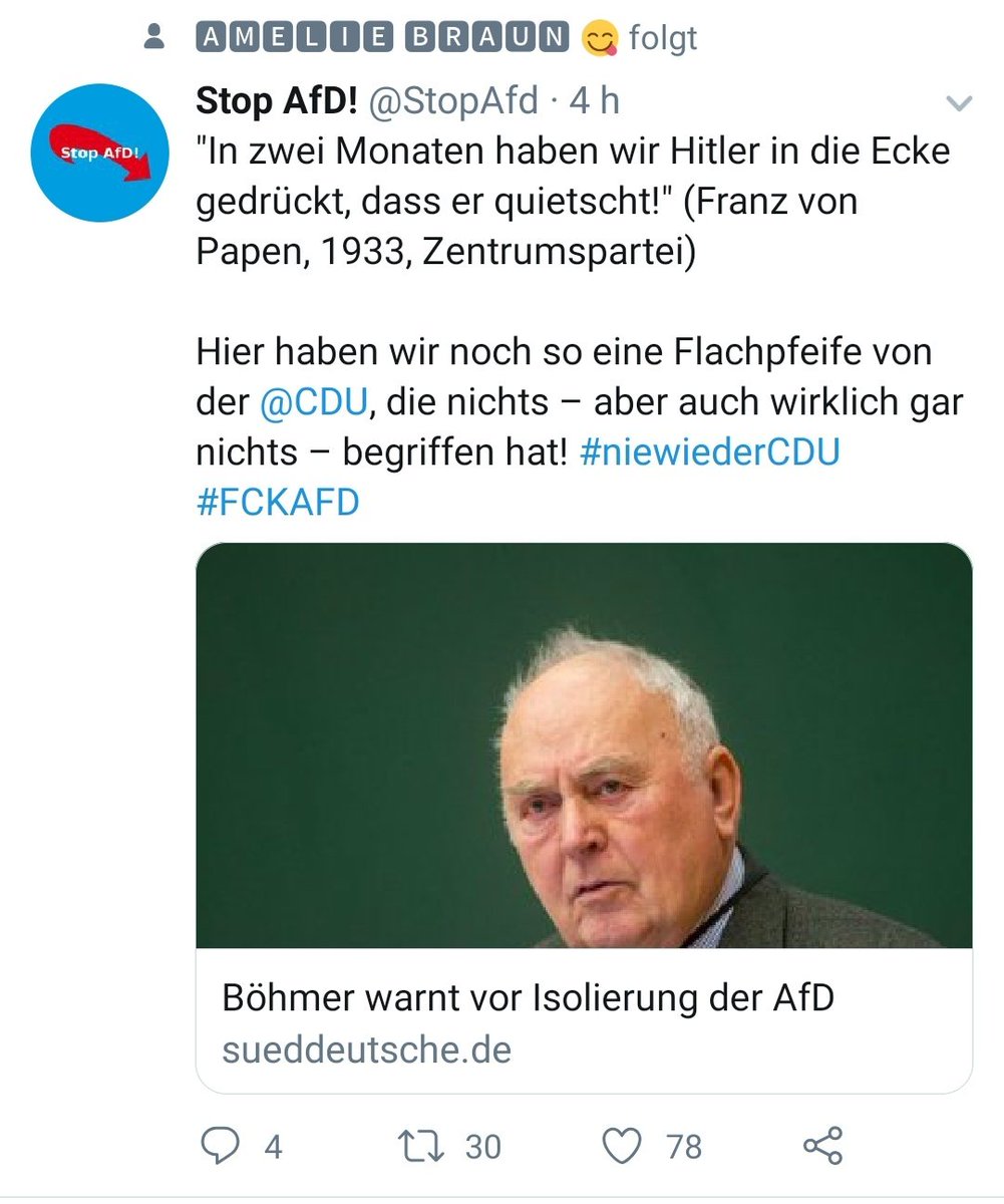 Hwatchbot_02's tweet image. Hallo @StopAfD, guck mal, wer dir da gerade mit dem klangvollen Nachnamen "Braun" folgen möchte. 😉

Zufälle gibt's... 🤭