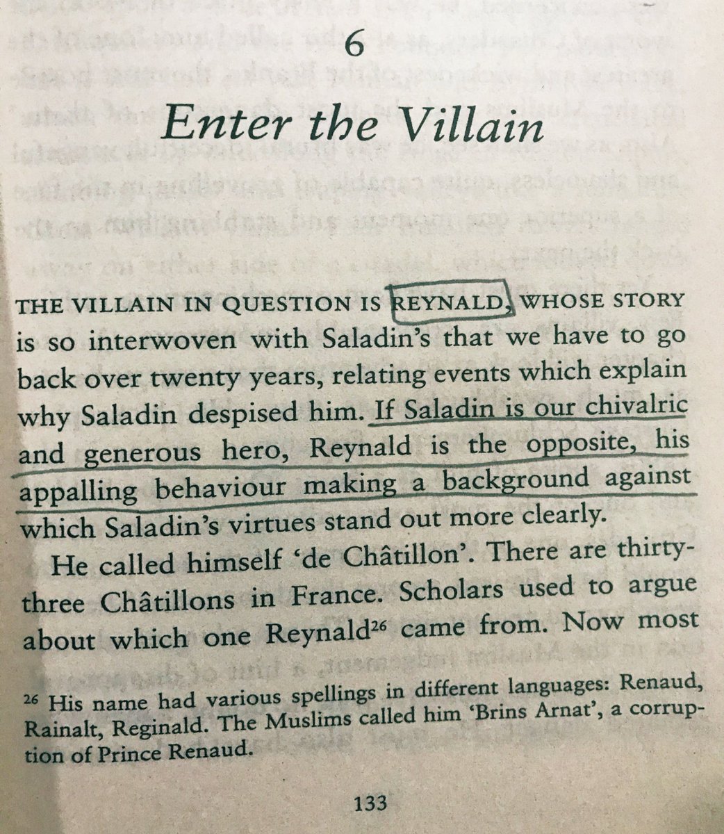 “The villain in question is REYNALD. If Saladin is our chivalric and generous hero, Reynald is the opposite.” #SaladinBiography authored by John Man  #100books2020  #bookscache