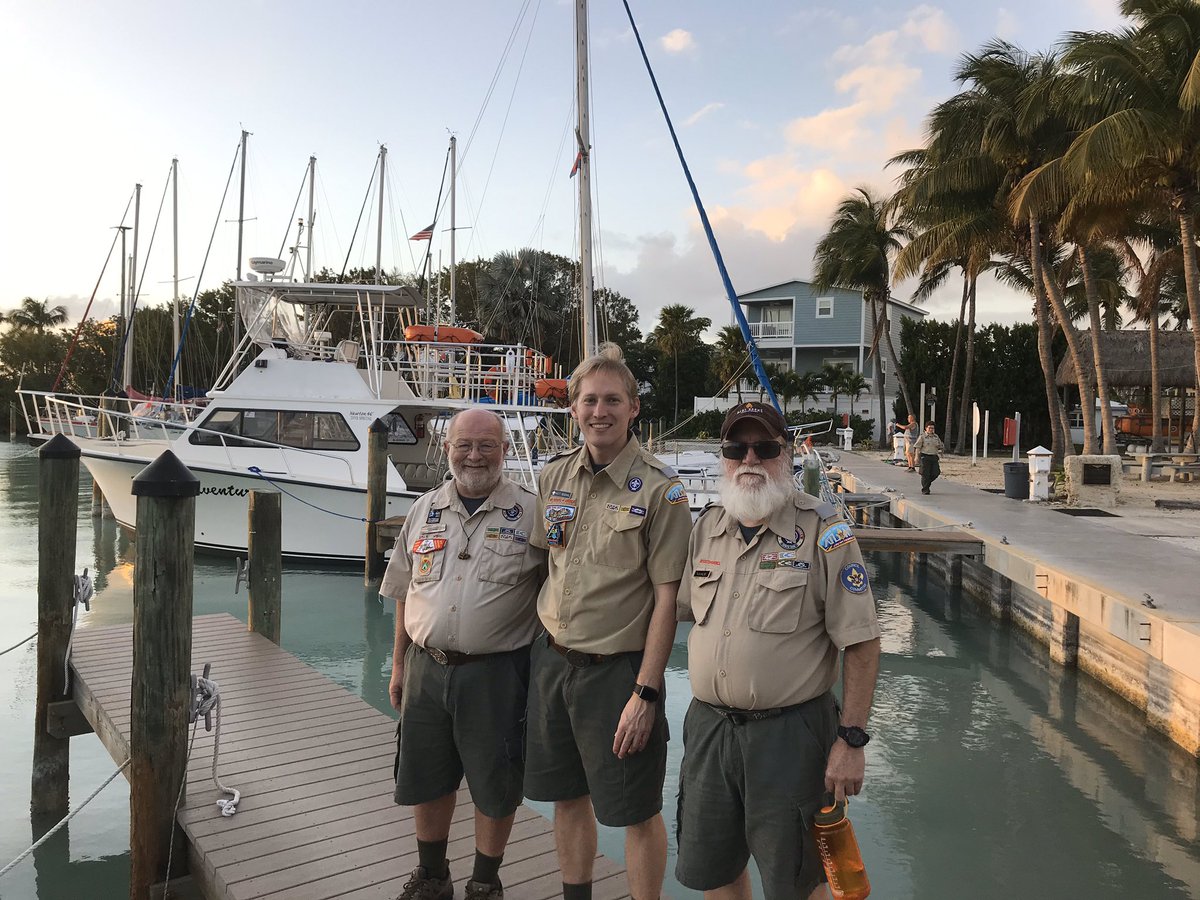 BertAdamsSC's tweet photo. Tom Morin, Matt Rendahl, and Alan Malone (L-R) have gone to National Camp School, at Florida Sea Base, to continue bringing back the best possible program to Bert Adams. https://t.co/cMoqqd30MI