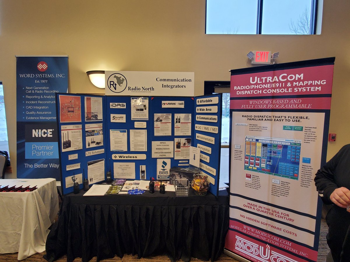 ModUcom's tweet image. A big shout out to Radio North LLC. A local vendor in Traverse City representing ModUcom at the Michigan State Interoperability Conference in Traverse City this week. Show them some love for all your 2 way communication needs radionorth.com