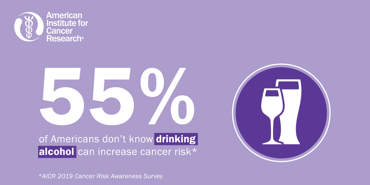 MCRUD's tweet photo. Drinking alcohol increases the risk for 6 cancers.  
 For #CancerPrevention, ​@aicrtweets​ recommends not drinking alcohol. If you do, limit consumption to 2 drinks for men and 1 drink for women. https://t.co/x7R7Gvmqq6