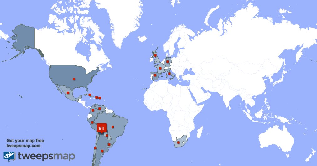 Muchas gracias a mis 4 nuevos seguidores desde Bolivia durante la última semana. tweepsmap.com/!SenadoresUD