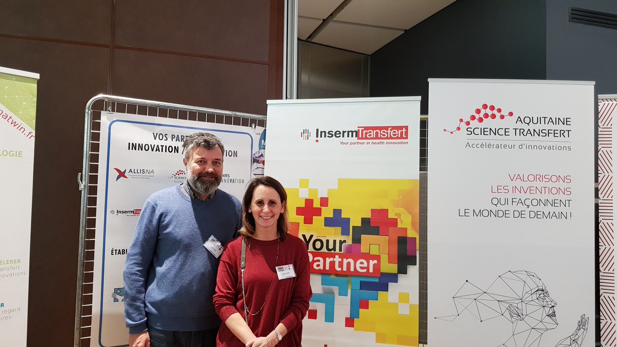 InsermTransfert's tweet photo. Journée VIP #Valorisation #Innovation Plateformes à #Bordeaux pour présenter à la communauté de #recherche sur le #cancer les intérêts de la #valorisation de la recherche organisé par #Oncosphere Bordeaux
Avec l’équipe d’ @InsermTransfert : @MGaffre et Hervé Coste https://t.co/Ayj5wmTHxh